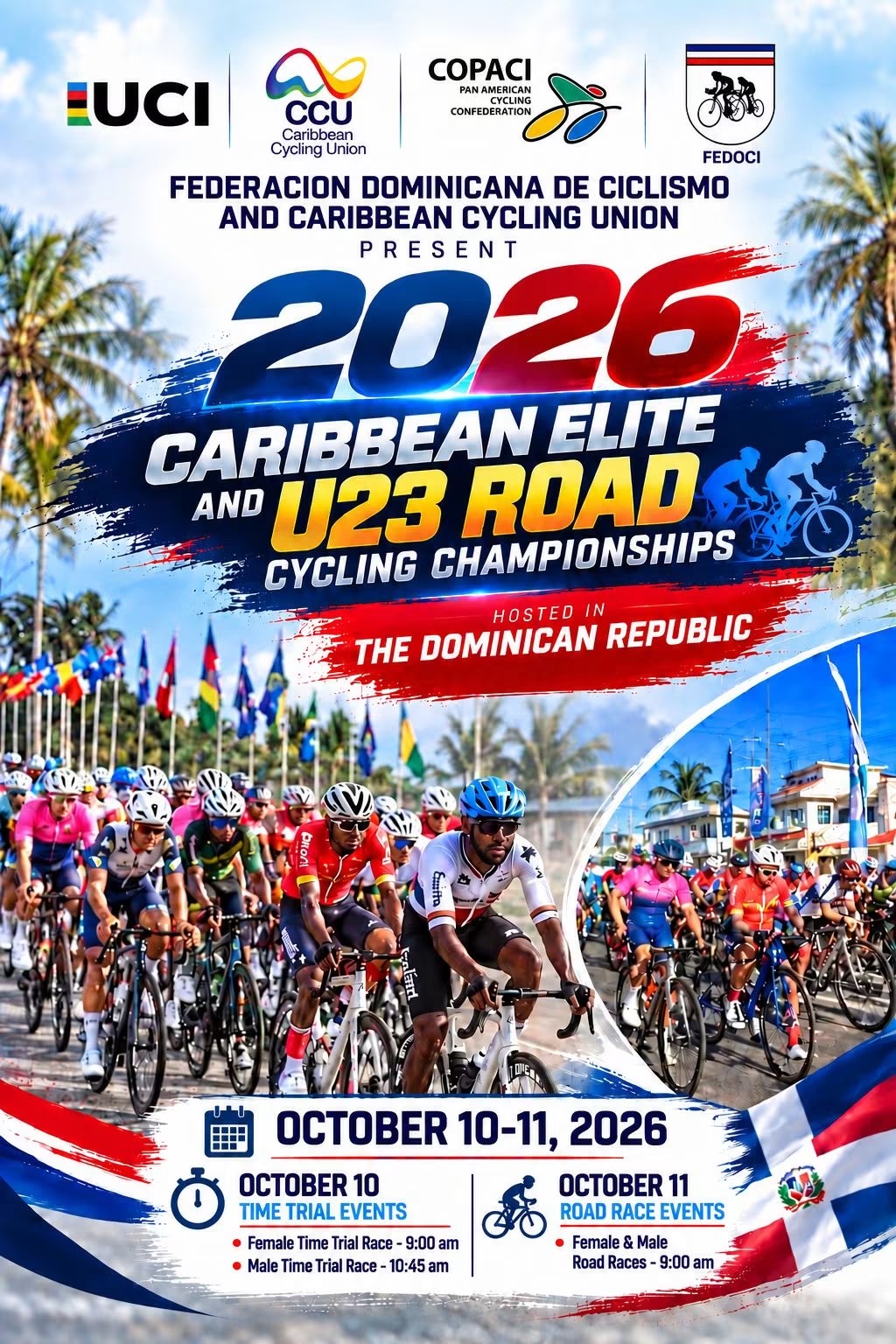 Officiële affiche Caribbean Elite & U23 Road Cycling Championships 2026